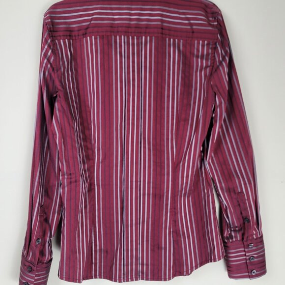 Express Design Studio Long Sleeve Stripes V- Shirt - Picture 5 of 8